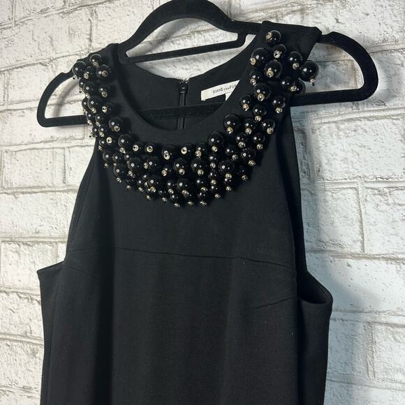 Diane von Furstenberg Dress Ceecee Beaded Shift Sleeveless Black 4 - Picture 13 of 13